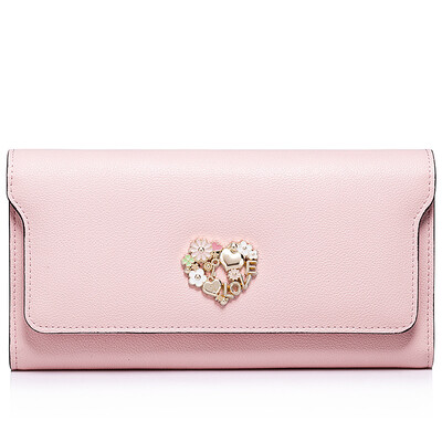 

New York NUCELLE wallet ladies long section large capacity coin wallet multi-card wallet fashion handbag women 363 light pink