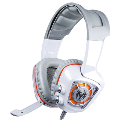 

SOMIC G910 игровая гарнитура CF / LOL двойной игровой режим интеллектуальный регулируемый вибрационный ремень дыхание светодиодный световой эффект белый оранжевый