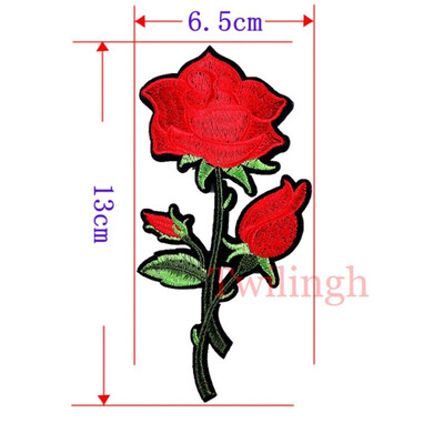 

1 Pcs Top Patches Red Rose Flowers Patch 3D Sticker Embroidery Motif Sequined Applique Badge Children Women DIY Clothing Patch