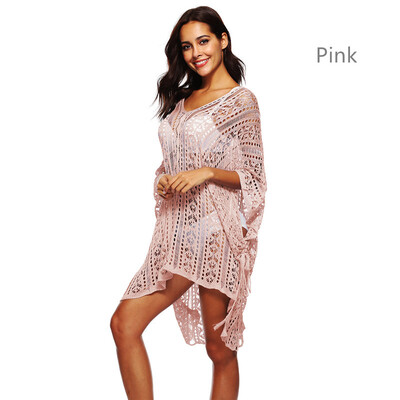 

Sexy Hollow V-neck Wide Sleeve Dress Beach Sun Blouse 15 colors