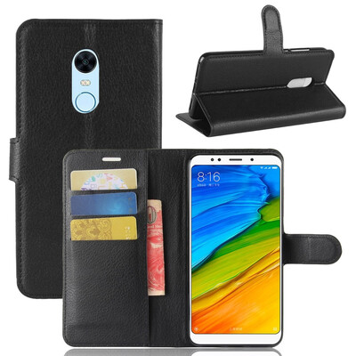 

PU Leather Full Body Phone Case for Xiaomi Redmi 5 Plus Built-in wallet pocket Credit card slots design