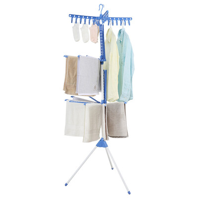 

Yipin home YIPIN 24 clip three-layer folding towel rack umbrella type rack baby diaper rack sun socks clip balcony outdoor drying rack hanger LS3024 three-layer floor drying rack