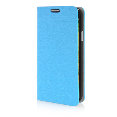 

MOONCASE Leather Side Flip Wallet Card Slot Pouch Stand Shell Back ЧЕХОЛ ДЛЯ Samsung Galaxy E5 Blue 01