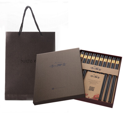 

Jingdong supermarket] double gun (Suncha) Hemu Tianxiang gift chopsticks embossed Jin Fuyi Wu Guotai chopsticks with the gift box chopsticks 10 double loaded LH01006