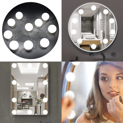 

TOMNEW Vanity Mirror Lights Hollywood Style LED Vanity Mirror Lights 10 Dimmable Bulbs Kit for Makeup Dressing Table