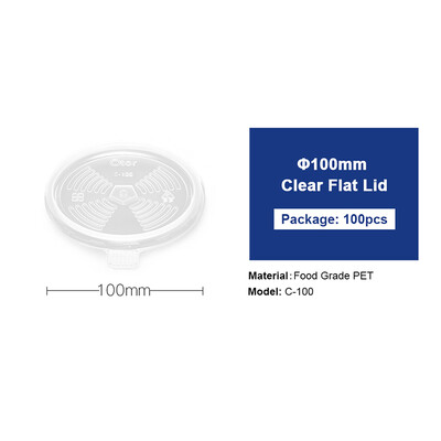 

OTOR 100pcs Disposable PETPP Plastic Lid for Cup&Bowl Hot Cold Drink Milk Tea Cup Switch Cover