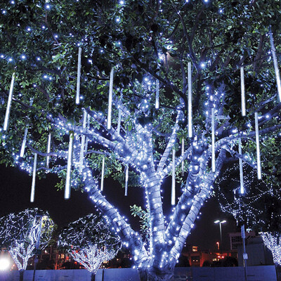 

JULELYS 20CM 8 Meteor Shower Rain Tube Outdoor LED Christmas Lights Wedding Garden String Lights Decoration Holiday Lighting