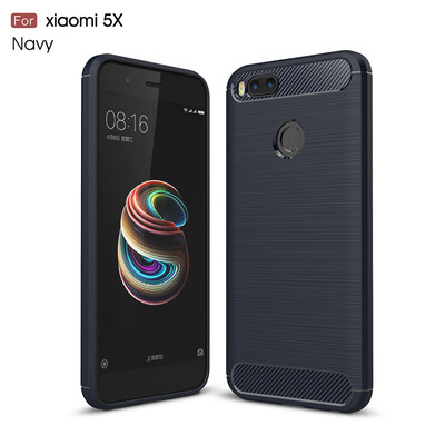 

For Xiaomi A1 Carbon Fiber Phone Cases Soft TPU Anti-Knock Cover For Xiaomi 5X case