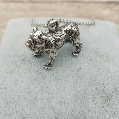 

New 3D Pug Necklace Trendy Style Vintage Pug Pendant Necklace Pet Dog Jewellery Women Charm Jewelery
