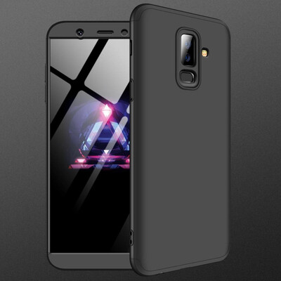 

MOONCASE Three-parts structure design Full Protection Hard Plastic Combination Case for Samsung Galaxy A6 Plus 2018 Black