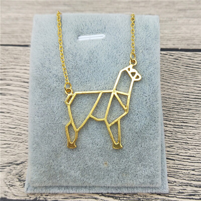 

New Origami Alpaca Necklace Origami Alpaca Charm Female&Male Gift Necklace Fashion Women Jewellery Geometric Jewellery
