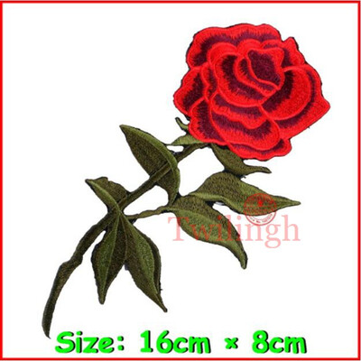 

1 Pcs Top Patches Iron-on Sew-on Red Rose Flower Embroidery Patch Motif Applique Children Women DIY Clothes Sticker Wedding