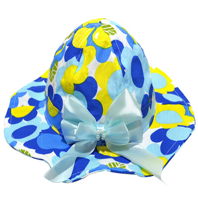 

Buebos Ninos Summer Baby Sun Protection Hat Sunflower Wave Rim Fabric Cap Flap Hat
