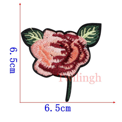 

1 Pcs Flowers Patches Embroidered Sticker Sew Iron On Patch Blue Pink Applique Garment DIY Clothes Repair Badges For Wedding