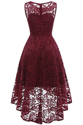 

Women Floral Lace Bridesmaid Party Dress 2018 New Short Prom Dress V Neck