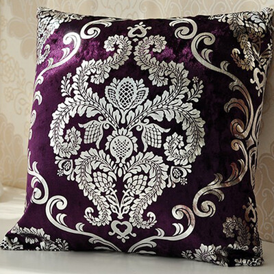 

Freeshipping Silver Embroidery Customized Pillow Case Wedding Room Sofa Chair Bedding Hotel Decorative Cushion Cover Pillowslip