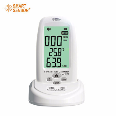 

AR820 Formaldehyde Gas Detector Monitor with Sound Light Alarm Temperature Humidity Moisture Tester Measuring range050PPM