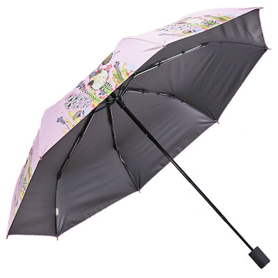 

Paradise umbrella full shading vinyl transfer ocean flower tri-fold small black umbrella umbrella umbrella outside the pink 30492ELCJ