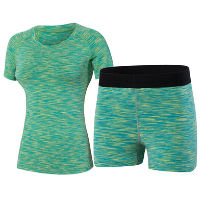 

Yoga Set Running Sportswear Compression Shorts Tights Female T-Shirt Sport Suit