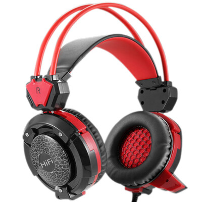 

GESOBYTE A900 game music wired headset LED breathing light color colorful colorful all-directional sound effects game headset red