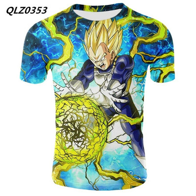 

Large Size Mens Fashion Casual T-shirt Dragon Ball Anime Print T-shirt Short Sleeve Slim Sport T-shirt Top