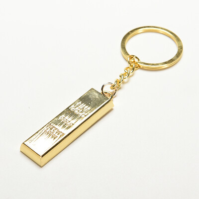 

Golden Brick Style Gold Bar Shape Key Chain Key Ring Valentines Gifts