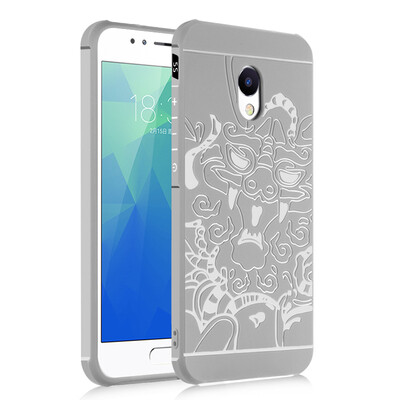 

Goowiiz Phone Case For Meizu M5M5s Carved Dragon Thin Matte soft Silicone Prevent falling