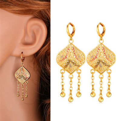 

Длинные серьги для женщин ювелирные 2015 Новый Модный 18k настоящее позолоченные кистями мотаться серьги Индийские украшения оптом