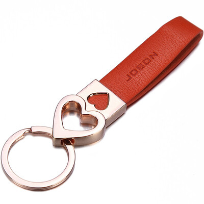 

JOBON Bangzhong key ring car key chain ring heart ring with surplus fiber leather simple ZB-002G rose gold