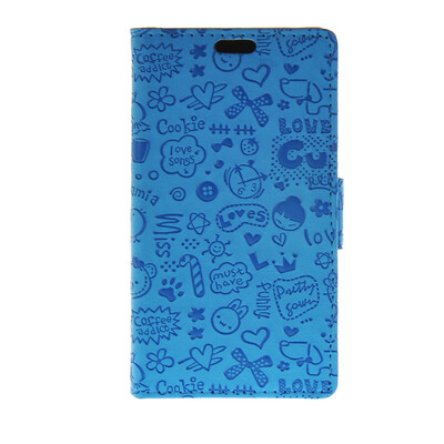 

MOONCASE Cute Little Witch Leather Side Flip Wallet Card Holder Stand Pouch ЧЕХОЛ ДЛЯ LG C50 H340n Leon Blue