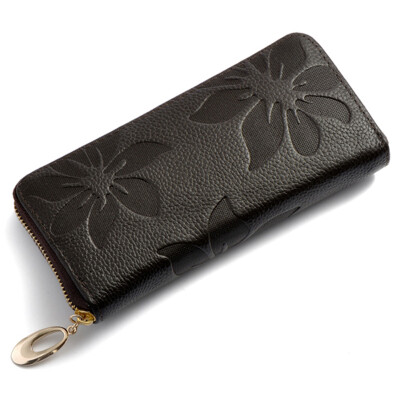 

Leather handbags kapok hand Baotou cowhide wallet bag lady long multi card Long Wallet Zipper Bag