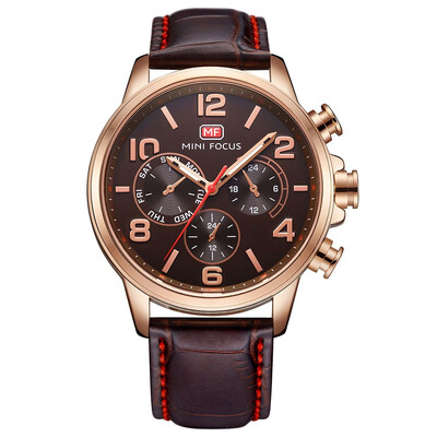 

MINI FOCUS Male Watches Business Watch Quartz Watches Japanese Movement Noctilucent Waterproof Fake Three Eyes 0001G
