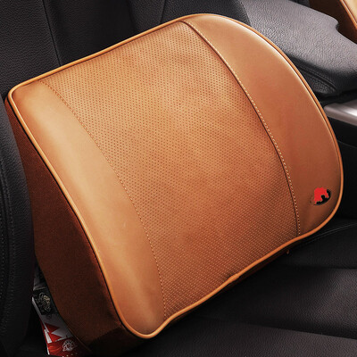 

Wufu Jinniu car headrest space memory cotton breathable leather top layer leather driving office neck pillow elegant black