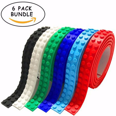 

Block Tapes Adhesive Backing - 6 Great Colors 33FT Each 2 Studs for Building with Brick&Blocks
