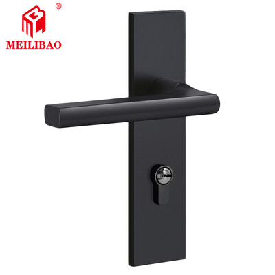 

Meilibao American black space aluminum mute indoor bedroom door lock bathroom solid wood door handle M501-8