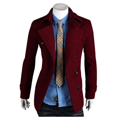 

Zogaa New Men's Wool Coat Autumn And Winter Double-breasted Casual