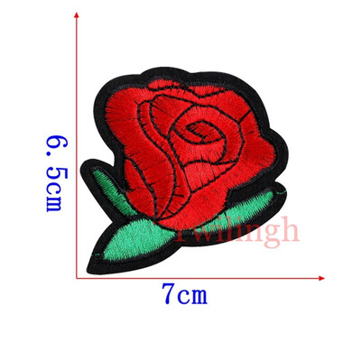 

1 Pcs Flowers Patches Embroidered Sticker Sew Iron On Patch Blue Pink Applique Garment DIY Clothes Repair Badges For Wedding