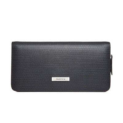 

P.kuone® Luxury Fashion Men Long Business Genuine Leather Clutch Wallet Credit Cards Holder Pockets Purse Black Brown Wallets