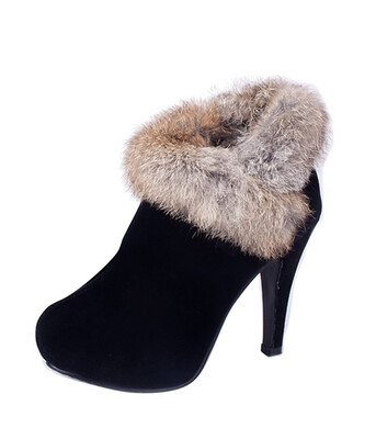 

Fashion Women Faux Suede Fur Ankle Boots High Heels Platform pump Stiletto shoes
