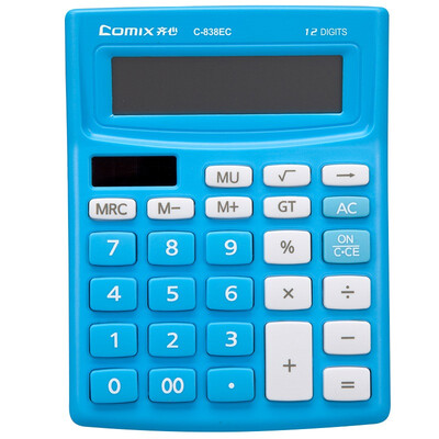 

COMIX C-838EC fashion solar dual power calculator 12 bit blue