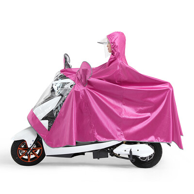 

More beautiful raincoat single increase thickening long jacquard oxford electric car raincoat motorcycle raincoat male&female poncho red