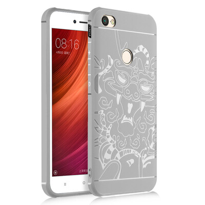 

Goowiiz Phone Case For Xiaomi Redmi Note 4X5A5A Pro Carved Dragon Thin Matte soft Silicone Prevent falling