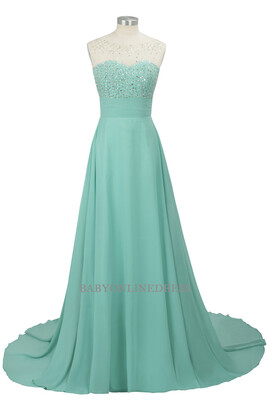 

Babyonline Mermaid Evening Dress for Women Formal Lace Appliques Long Prom Dress