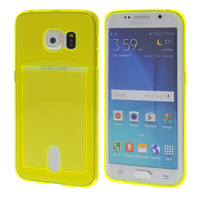 

MOONCASE чехол для Samsung Galaxy S6 Edge Flexible Soft Gel TPU Silicone Skin Slim Durable With Card Slot Cover Yellow