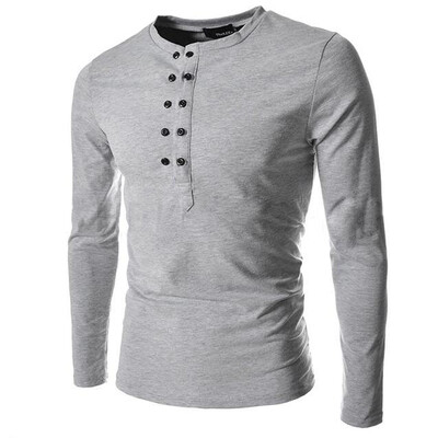 

Zogaa New Mens T-shirt Double Breasted Slim