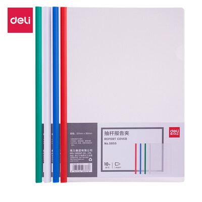 

Deli deli 10 A4 bold large capacity pumping rod clamp 14mm rod folder data folder monochrome 10 4 colors random 5855