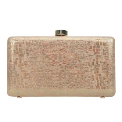 

Fawziya Heart Lock Womens Clutches & Evening Bags Shiny Cowhide Clutch