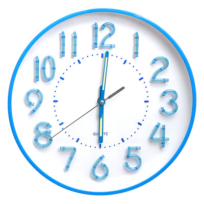 

Pearl Star PEARL wall clock fashion creative stereo digital living room clock 13 inch stereo digital silent simple quartz clock PW253 red