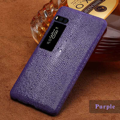 

Genuine Leather Phone Case For Meizu Pro 7 Case Natural Pearl Fish Skin Back Cover For M5 M6 Note Case