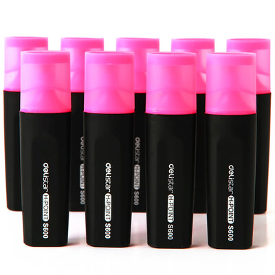 

Deli pink mark eye-catching highlighter pen 10 box S600